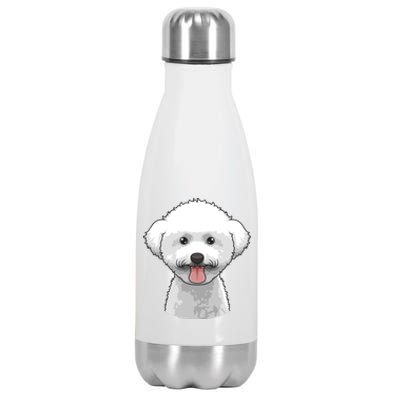 Bichon Frise Face Cute Bichon Frise Dog Funny Design Funny Gift Stainless Steel Insulated Water Bottle