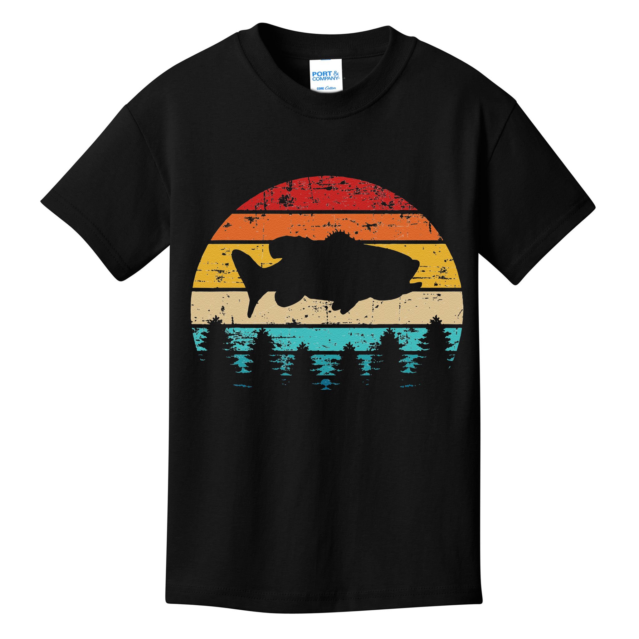 Bass Fishing Fish Vintage Retro Kids T-Shirt