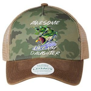 Bass Fishing Father's Day Awesome Like My Daughter Legacy Tie Dye Trucker Hat