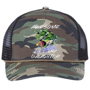 Bass Fishing Father's Day Awesome Like My Daughter Retro Rope Trucker Hat Cap