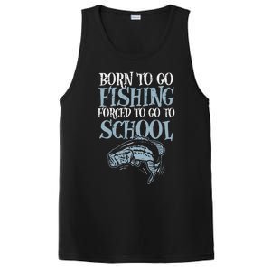 Born Fishing Forced To School Funny Bass Fish Fisherman PosiCharge Competitor Tank