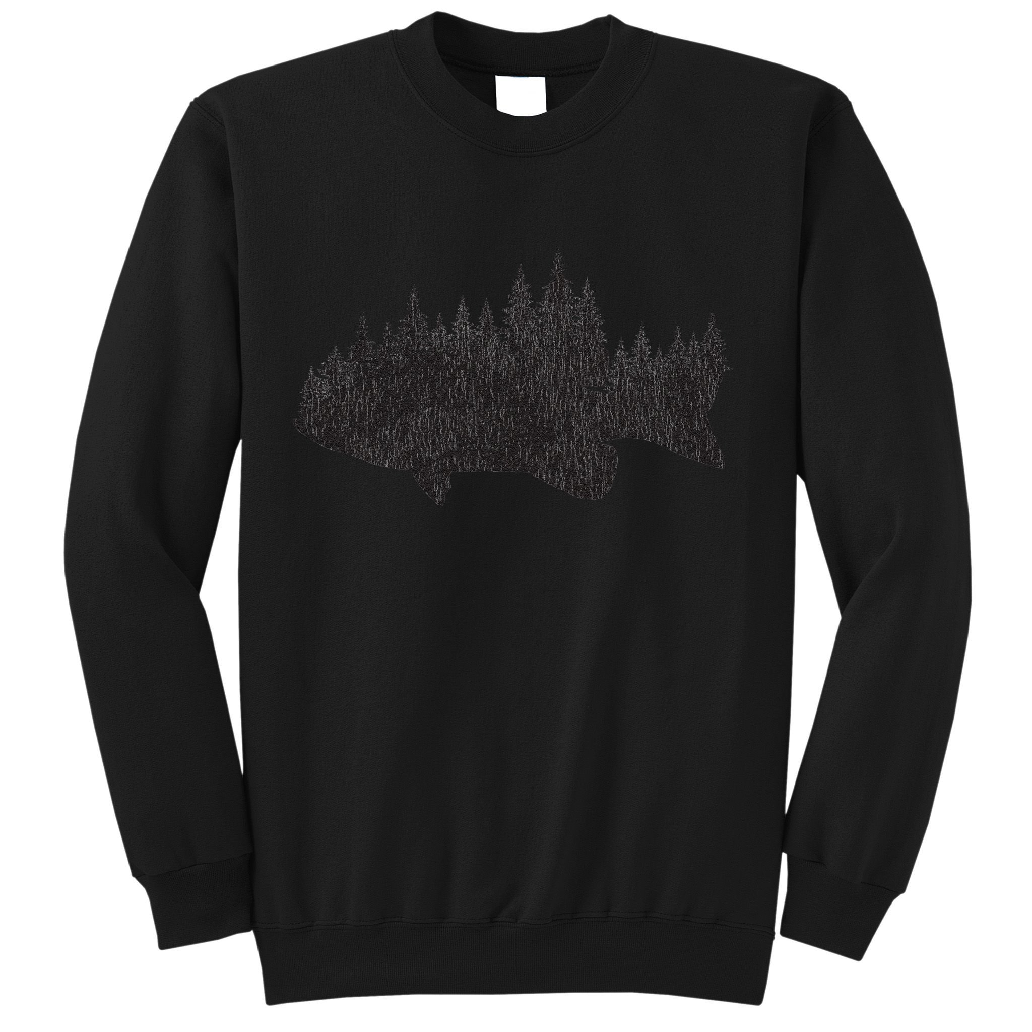 Bass Fishing Forest Largemouth Smallmouth Fisherman Sweatshirt