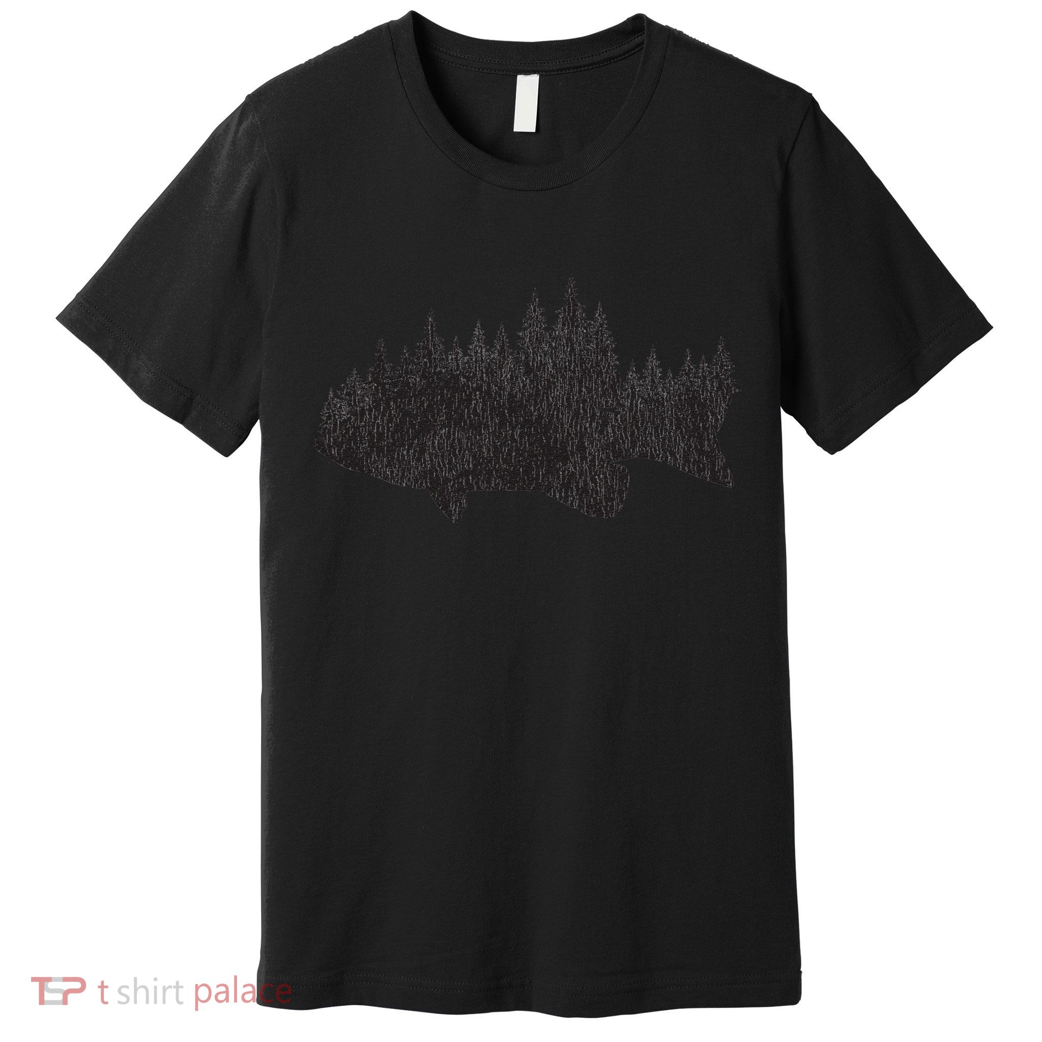 Bass Fishing Forest Largemouth Smallmouth Fisherman Premium T-Shirt