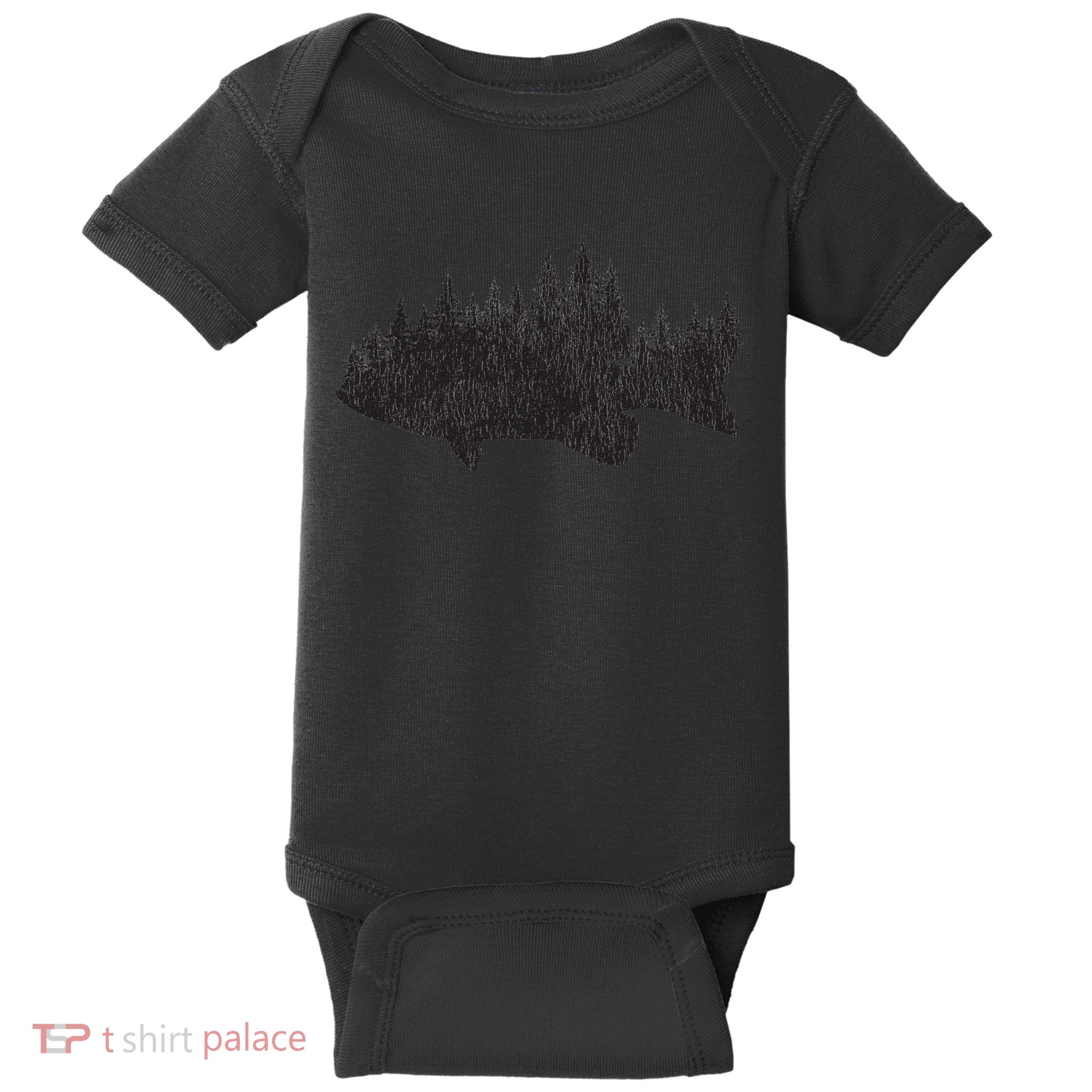 Bass Fishing Forest Largemouth Smallmouth Fisherman Baby Bodysuit