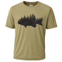 Bass Fishing Forest Largemouth Smallmouth Fisherman Cooling Performance Crew T-Shirt