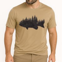 Bass Fishing Forest Largemouth Smallmouth Fisherman Cooling Performance Crew T-Shirt