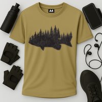 Bass Fishing Forest Largemouth Smallmouth Fisherman Cooling Performance Crew T-Shirt