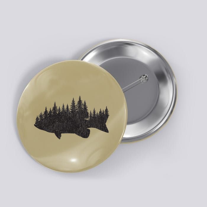 Bass Fishing Forest Largemouth Smallmouth Fisherman Button
