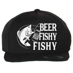 Beer Fishy Fishy Funny Fishing Wool Snapback Cap