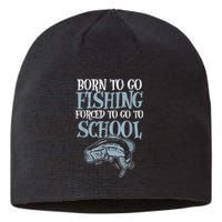 Born Fishing Forced To School Funny Bass Fish Fisherman Boy.s Sustainable Beanie