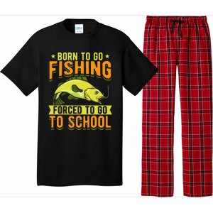 Born Fishing Forced To Go School Funny Fish Pajama Set