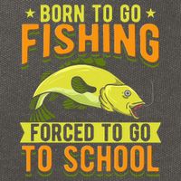 Born Fishing Forced To Go School Funny Fish Cotton Canvas Backpack