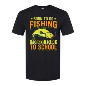 Born Fishing Forced To Go School Funny Fish Softstyle CVC T-Shirt