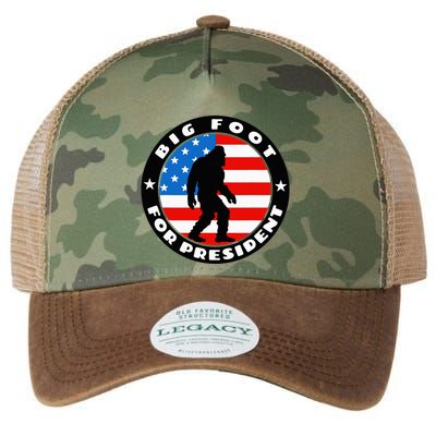 Big Foot For President Usa Flag Sasquatch Silhouette Legacy Tie Dye Trucker Hat