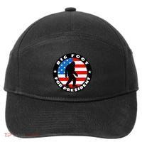 Big Foot For President Usa Flag Sasquatch Silhouette 7-Panel Snapback Hat