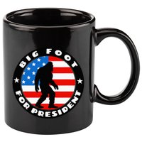 Big Foot For President Usa Flag Sasquatch Silhouette 11oz C Handle Ceramic Mug