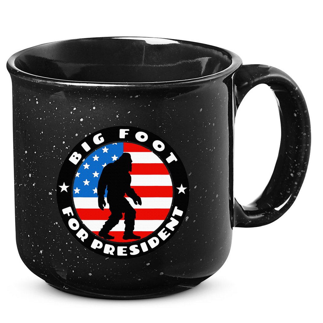 Big Foot For President Usa Flag Sasquatch Silhouette 15oz Campfire Ceramic Mug