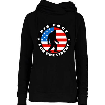 Big Foot For President Usa Flag Sasquatch Silhouette Womens Funnel Neck Pullover Hood