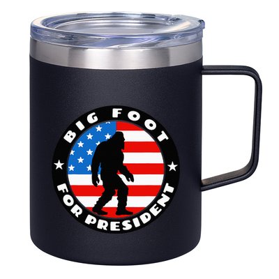 Big Foot For President Usa Flag Sasquatch Silhouette 12oz Stainless Steel Coffee Mug