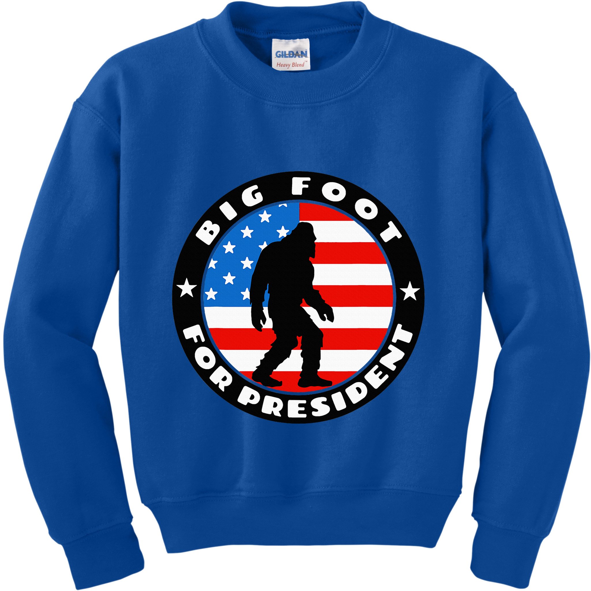Big Foot For President Usa Flag Sasquatch Silhouette Kids Sweatshirt