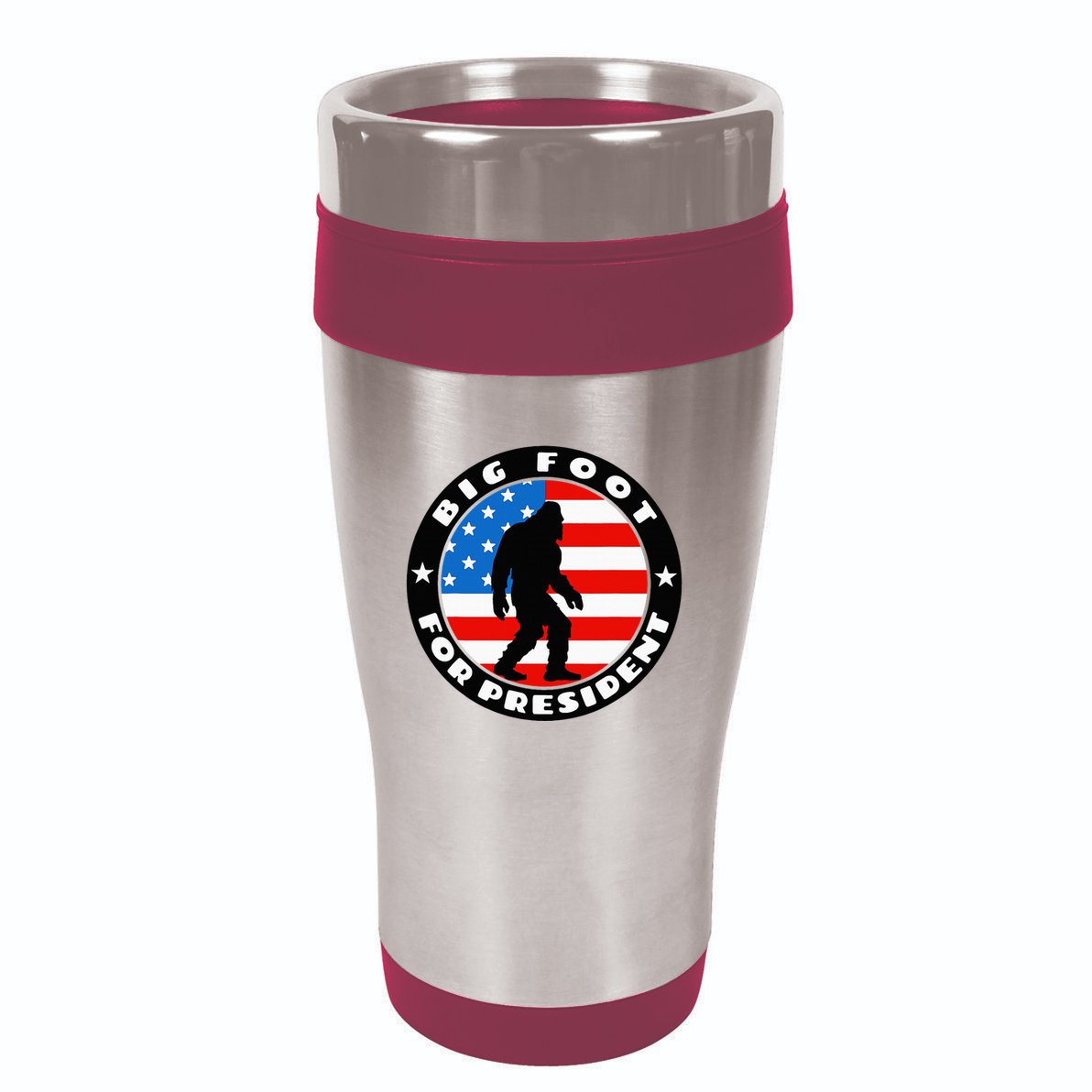 Big Foot For President Usa Flag Sasquatch Silhouette 16oz Travel Tumbler