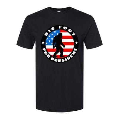 Big Foot For President Usa Flag Sasquatch Silhouette Softstyle® CVC T-Shirt