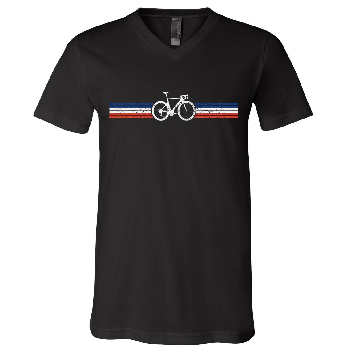 Bicycle France Flag Road Bike Cyclist V-Neck T-Shirt