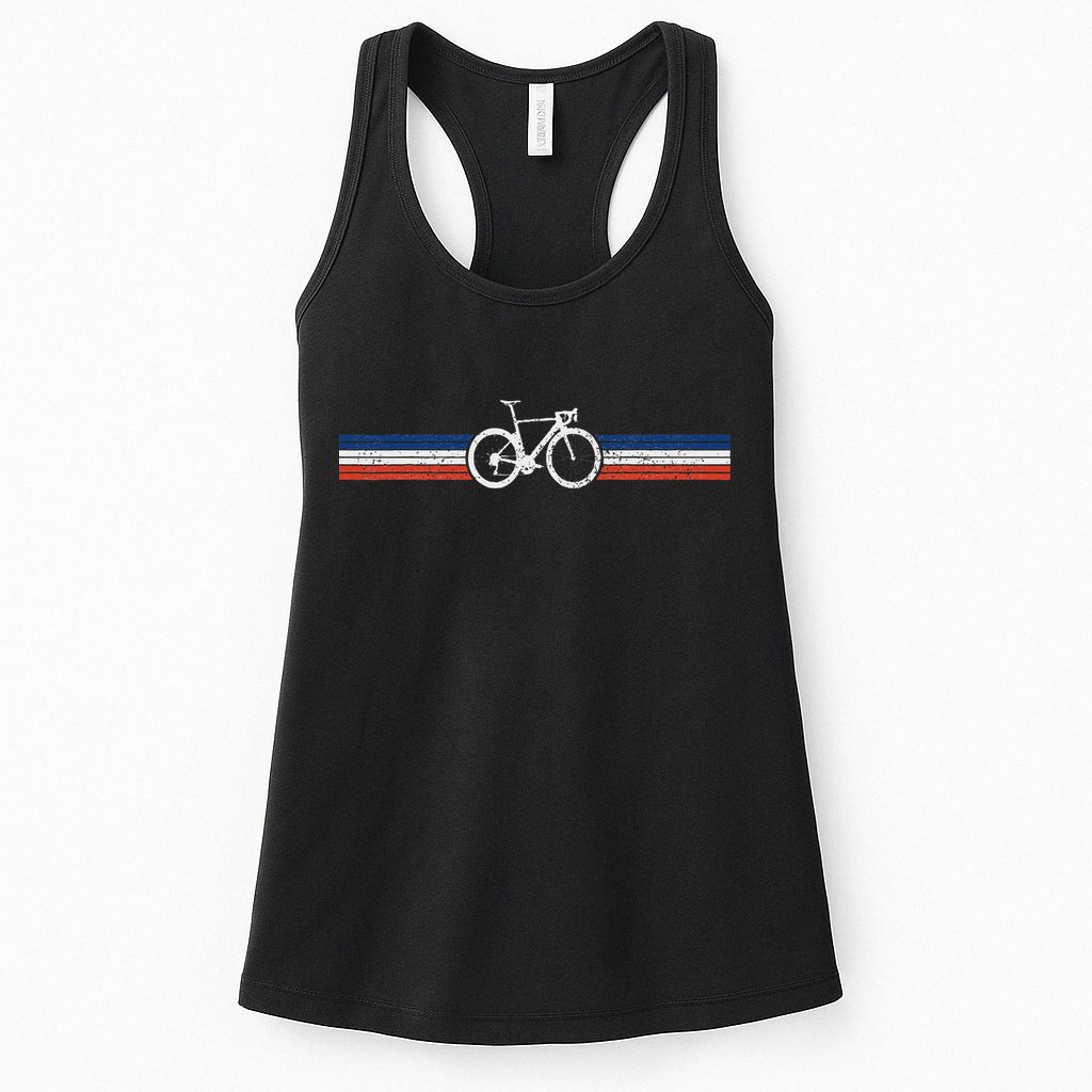Bicycle France Flag Road Bike Cyclist Womens Tank Top