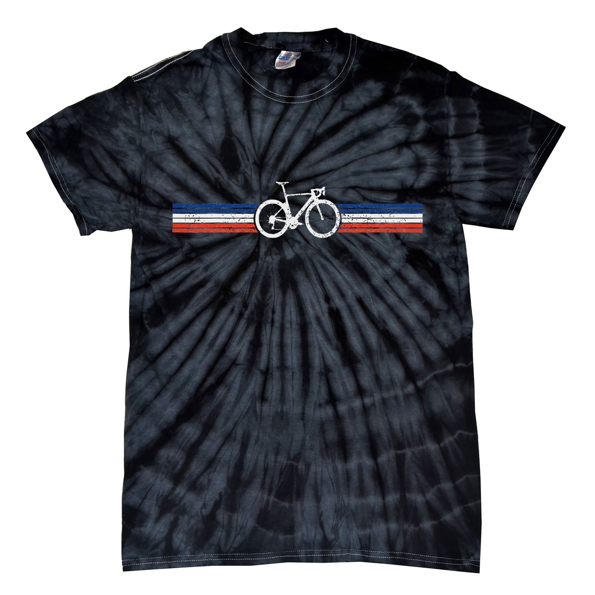 Bicycle France Flag Road Bike Cyclist Tie-Dye T-Shirt