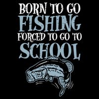 Born Fishing Forced To School Funny Bass Fish Fisherman Visor