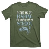 Born Fishing Forced To School Funny Bass Fish Fisherman T-Shirt