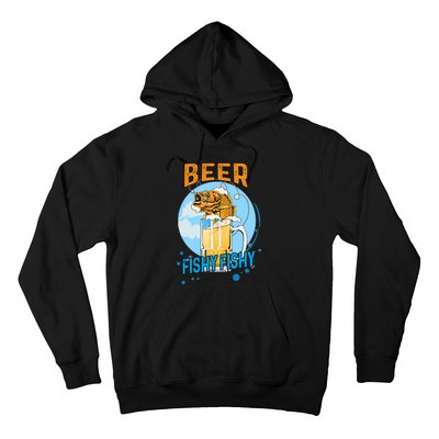 Beer Fishy Fishy Beer Fish Lover Funny Blue Sky Hoodie