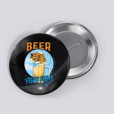 Beer Fishy Fishy Beer Fish Lover Funny Blue Sky Button