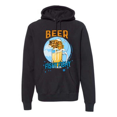 Beer Fishy Fishy Beer Fish Lover Funny Blue Sky Premium Hoodie