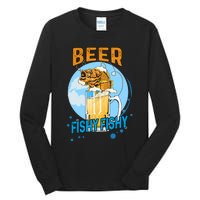 Beer Fishy Fishy Beer Fish Lover Funny Blue Sky Tall Long Sleeve T-Shirt