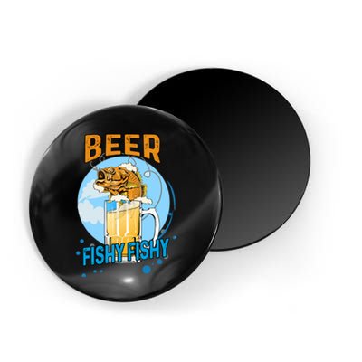 Beer Fishy Fishy Beer Fish Lover Funny Blue Sky Magnet