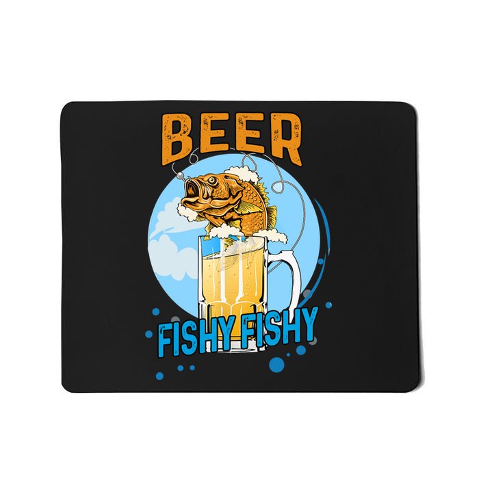 Beer Fishy Fishy Beer Fish Lover Funny Blue Sky Mousepad