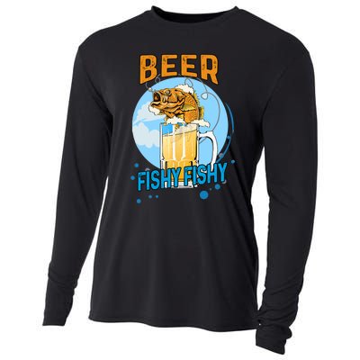 Beer Fishy Fishy Beer Fish Lover Funny Blue Sky Cooling Performance Long Sleeve Crew