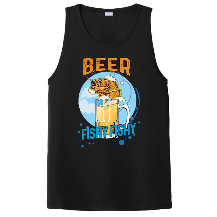 Beer Fishy Fishy Beer Fish Lover Funny Blue Sky PosiCharge Competitor Tank