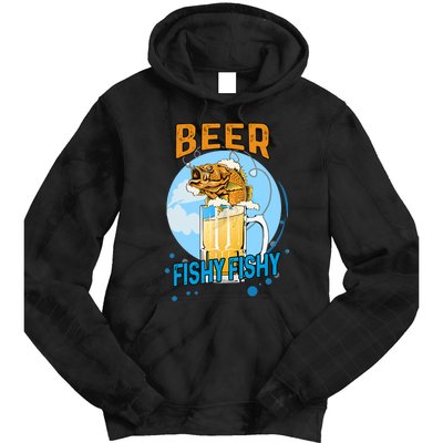 Beer Fishy Fishy Beer Fish Lover Funny Blue Sky Tie Dye Hoodie