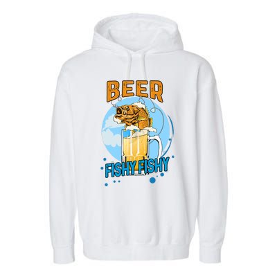 Beer Fishy Fishy Beer Fish Lover Funny Blue Sky Garment-Dyed Fleece Hoodie