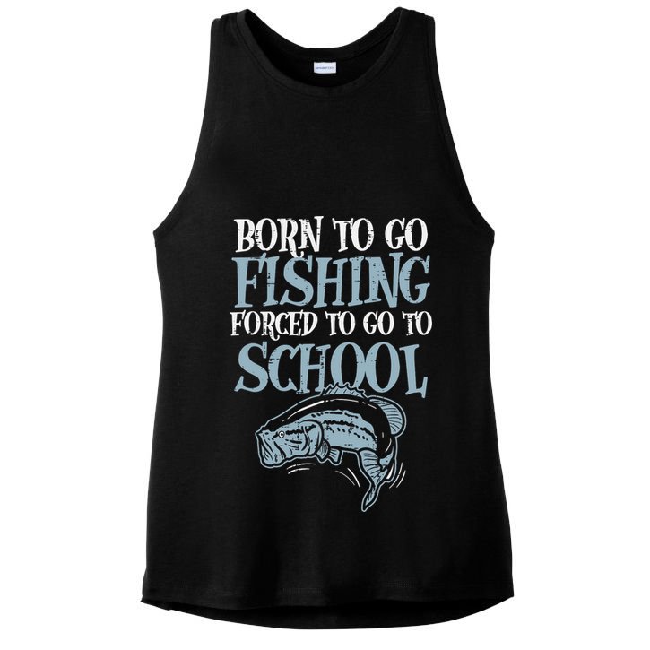 Born Fishing Forced To School Ladies PosiCharge Tri-Blend Wicking Tank