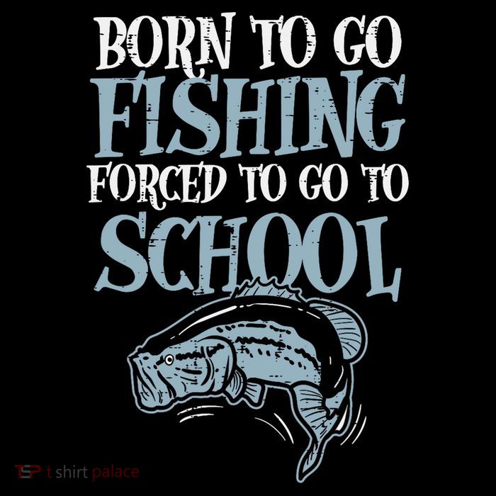 Born Fishing Forced To School Drawstring Bag