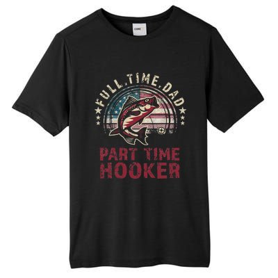 Bass Fishing Full Time Dad Part Time Hooker Papa Funny Tall Fusion ChromaSoft Performance T-Shirt