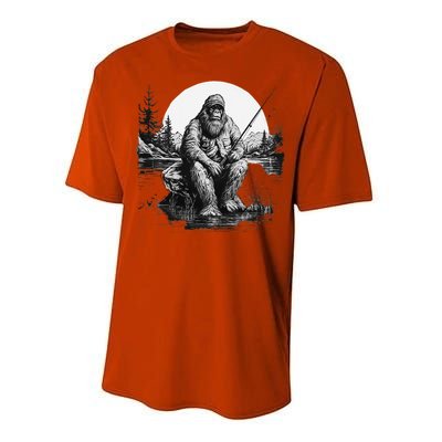 Big Foot Fishing Cool Fishing Fisher Performance Sprint T-Shirt