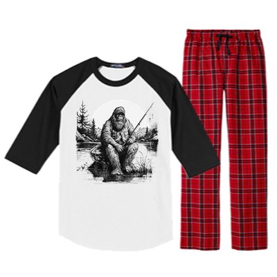 Big Foot Fishing Cool Fishing Fisher Raglan Sleeve Pajama Set