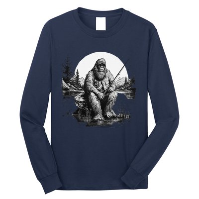 Big Foot Fishing Cool Fishing Fisher Long Sleeve Shirt