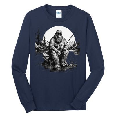 Big Foot Fishing Cool Fishing Fisher Tall Long Sleeve T-Shirt