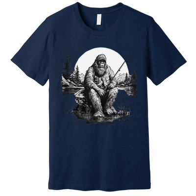 Big Foot Fishing Cool Fishing Fisher Premium T-Shirt