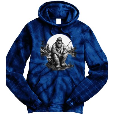 Big Foot Fishing Cool Fishing Fisher Tie Dye Hoodie